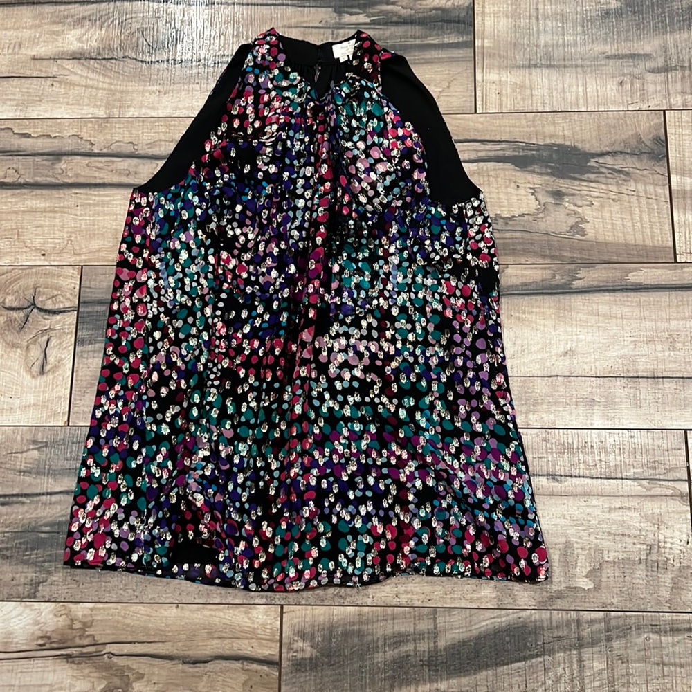 Kate Spade colorful dots with gold tank